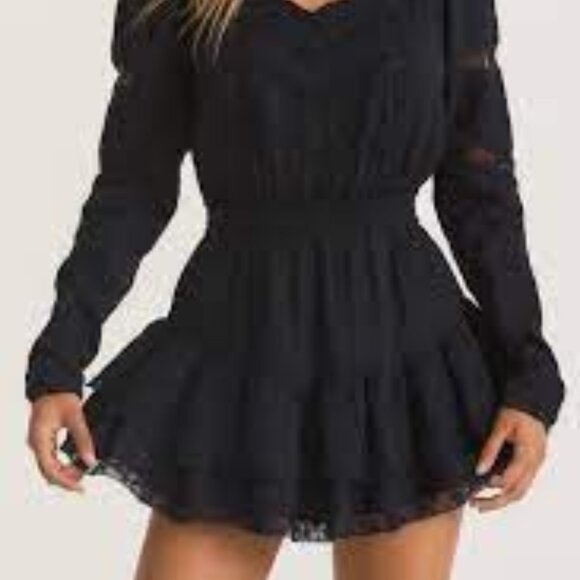 NWT $395 Black Sanaya Mini Dress LOVESHACKFANCY XS 2 4 - Picture 2 of 11
